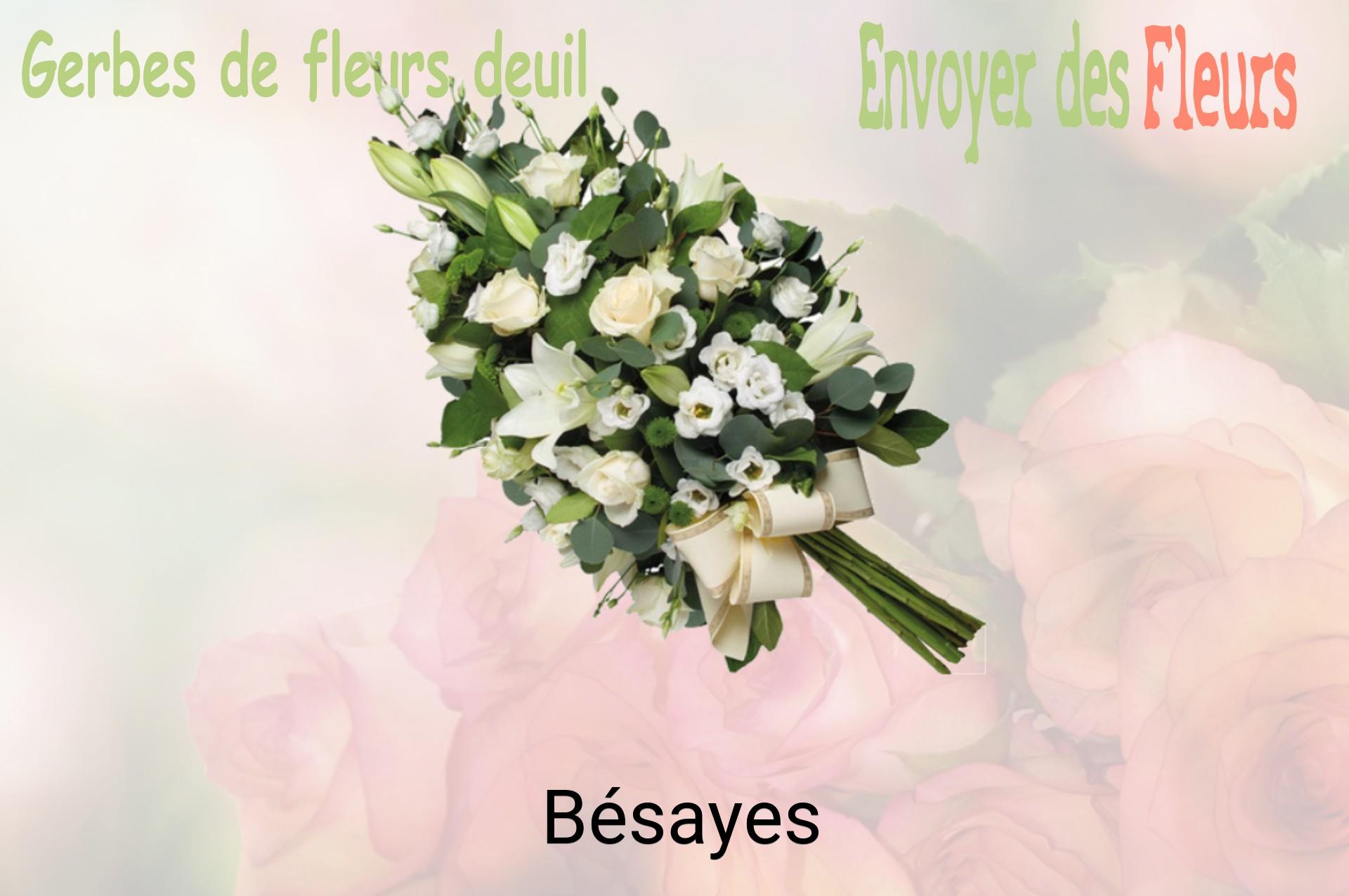 Gerbe de fleurs de deuil livrée à Bésayes